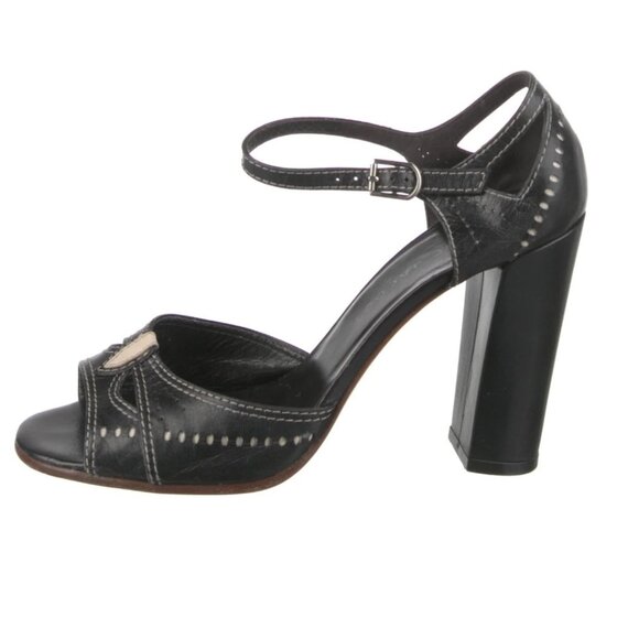 Marc Jacobs Leather Mary Jane Sandal Pumps Black Block Heel Italy US 9 EUC - Picture 2 of 6